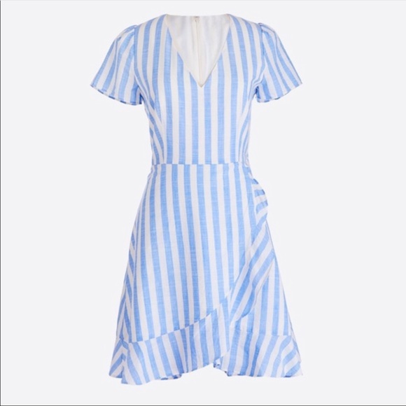 J.Crew Dress Blue and White Strip Dress Size 4 - Picture 1 of 8